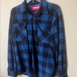 Wrangler Blue and Black Plaid Shirt